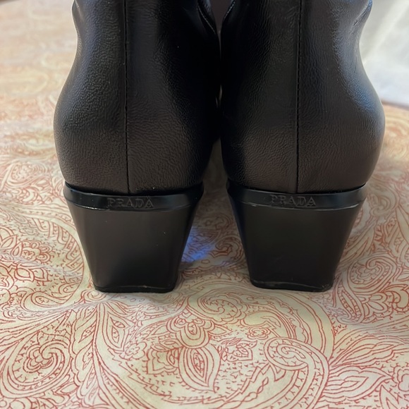 Prada black short zip up boots size Italian 40 - Picture 5 of 10